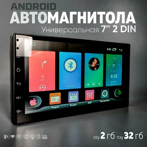 Автомагнитола android(2/32) 2 din 7 дюймов сенсорная с GPS . Магнитола андройд сенсорная 2 дин 7 дюймов. фото, описание