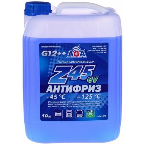 AGA AGA307Z Антифриз готовый к применению синий -45С 10 кг G-12++ AGA ANTIFREEZE AGA-Z45 PREMIX фото, описание