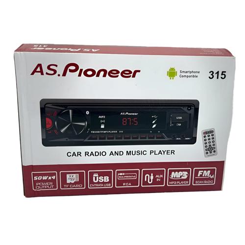 Автомагнитола AS.Pioneer Bluetooth AUX FM USB SD Micro SD с креплением на салазках фото, описание