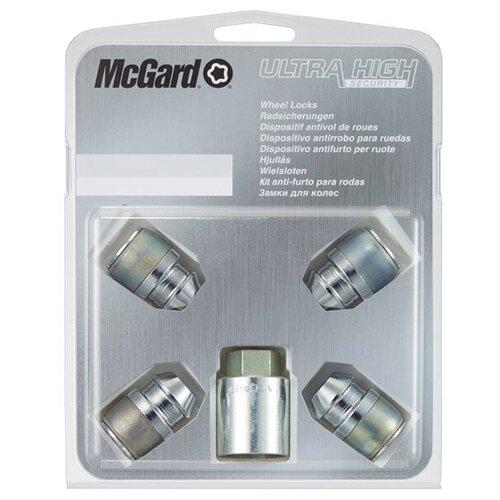 Гайки-секретки McGard 24195SL для Hyundai, Kia, Mazda M12x1.5 L35mm S21mm, конус, усиленные, 4 гайки 1ключ фото, описание