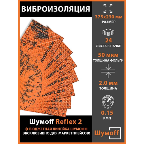 Виброизоляция Шумофф Reflex 2 (2 мм) 24 листов фото, описание