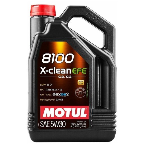 Синтетическое моторное масло Motul 8100 X-clean EFE 5W30, 5 л, 1 шт. фото, описание