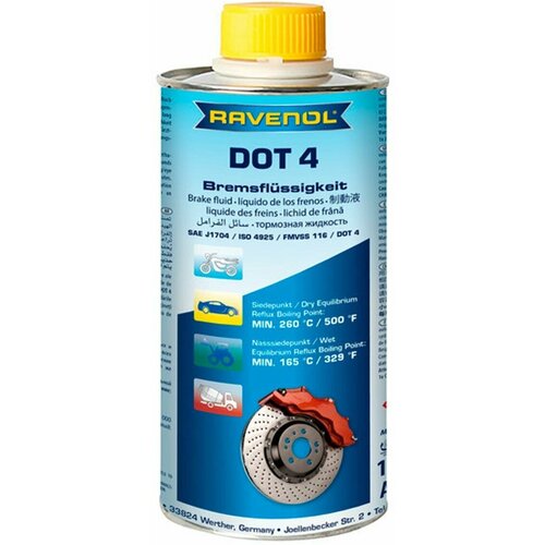 Тормозная жидкость RAVENOL DOT 4, 500 мл фото, описание