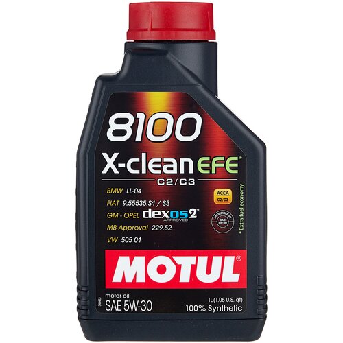 Минеральное моторное масло Motul 8100 X-clean EFE 5W30, 1 л, 1 шт. фото, описание