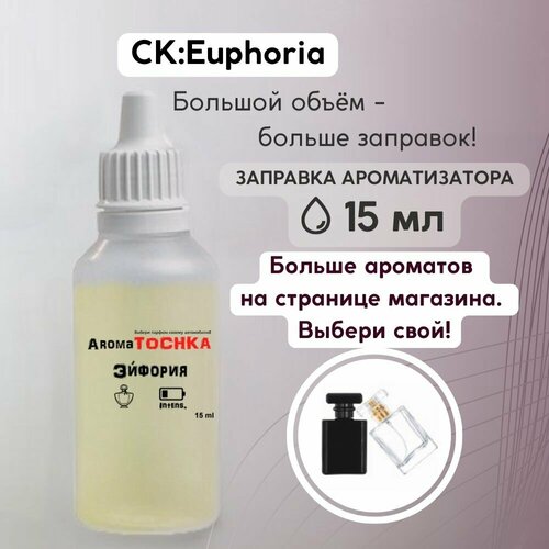 Аромамасло заправка CK: Euphoria, 15мл, пропитка многоразового войлочного и стеклянного ароматизатора / парфюм для автомобиля / автопарфюм фото, описание