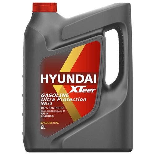 Синтетическое моторное масло HYUNDAI XTeer Gasoline Ultra Protection 5W-30, 6 л, 1 шт. фото, описание