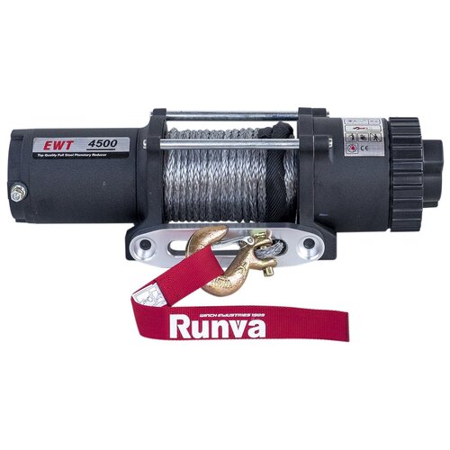 Лебёдка электрическая 12V Runva 4500A lbs (синтетический трос) фото, описание