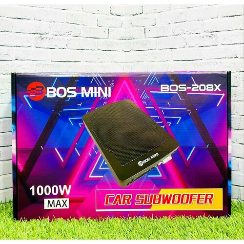 Сабвуфер компактный напольный со встроенным усилителем Bos mini 208X Bluetooth 8 дюйм 1000W/6см толщина фото, описание