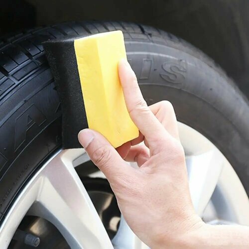 Аппликатор для чернения - Tire Pad, Chemical Russian, 10 х 5 см, губка для чернения резины, желтая фото, описание